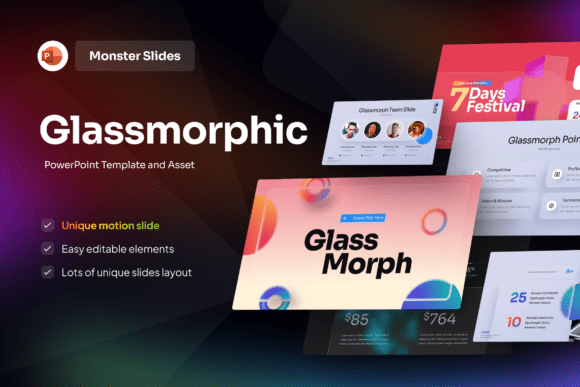 Monster Glassmorphic PowerPoint Template: A Visual Deep Dive